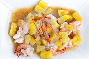 Pineapple fried shrimp Thaifood