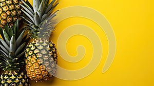 Pineapple fruit background yellow color