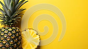 Pineapple fruit background yellow color