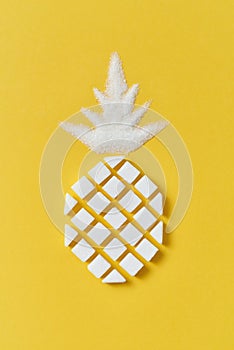Pineapple fruit handmase from pressed and granulated sweet sugar.