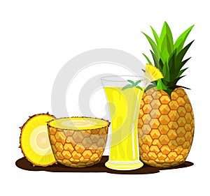 pineapple fruit juice illustration vector