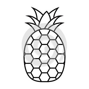 Pineapple fruit line art icon for apps and websites