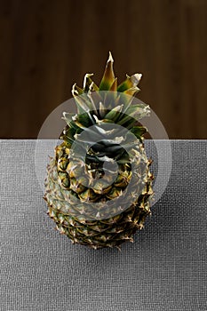 Pineapple fruit viewed from above