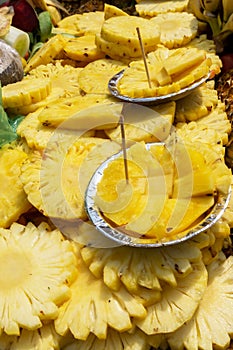 Pineapple fruits for sale near the Chandni Chowk