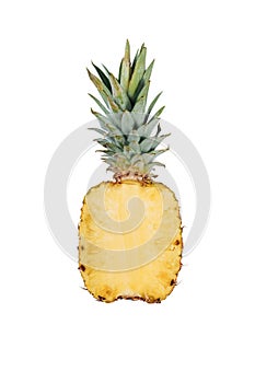 Pineapple Half Cutted Isolated on White Background
