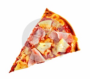 Pineapple and ham Italian pizza slice