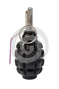 Pineapple hand grenade isolated on a white background