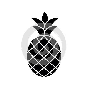 Pineapple icon. black vector sign