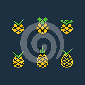 Pineapple vector for icon or logo