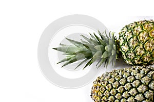 pineapple isolated on white. empty space for text.