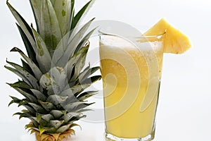 Pineapple Juice (Ananas comosus), tropical plant with an edible fruit in family Bromeliaceae