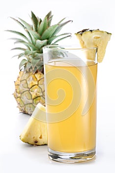 Pineapple juice and fruit.