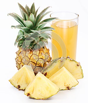 Pineapple juice and fruit.