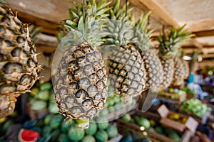 Pineapple in the market.