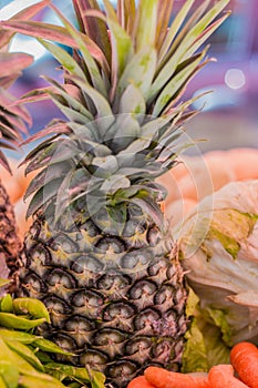 Pineapple in Mexican street market photo