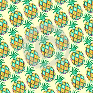 Pineapple Pastel Colors Pattern