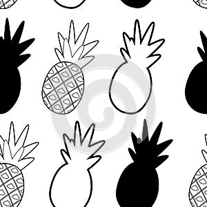 Pineapple pattern cheerful on white background