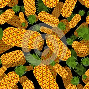 Pineapple pattern seamless. ananas ornament. exotic tropical fruit background