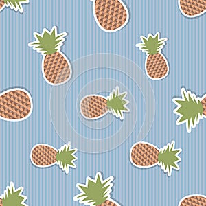 Pineapple pattern. Seamless texture with ripe red pineapples