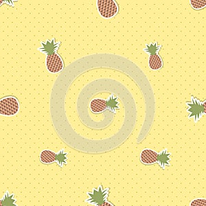 Pineapple pattern. Seamless texture with ripe red pineapples