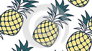 Pineapple Pattern Vector Graphic, Tropical Fruit, vector design Generative AI