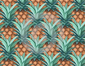 Pineapple pattern. Vector seamless texture.