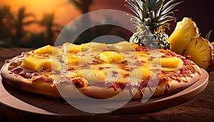 pineapple pizza, AI generated