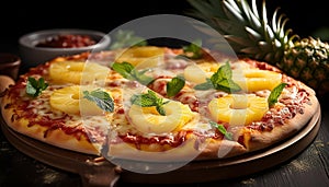 pineapple pizza, AI generated