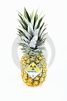 Pineapple with radioaktiv lable