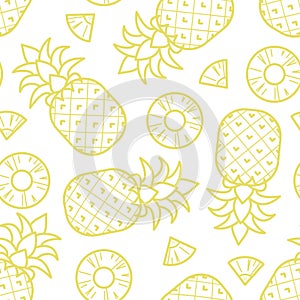 Pineapple random on white background.