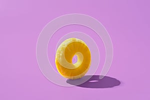 Pineapple ring minimalist on a purple background