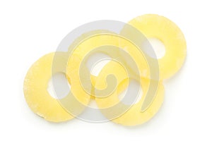 Pineapple rings isolated on white background