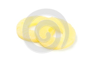 Pineapple rings isolated on white background