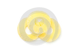 Pineapple rings isolated on white background