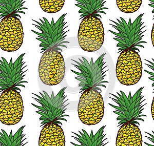 Pineapple seamless vector pattern