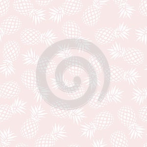 Pineapple seamless pattern on pink background