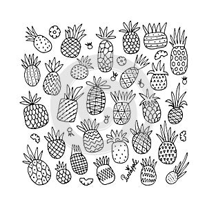 Pineapple set, sketch for your design