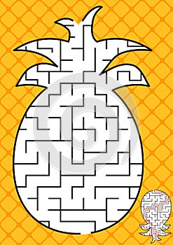 Pineapple silhouette maze labirinth game