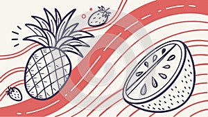 Pineapple slice art: tropical fruit and summer design. #pineappleart #summerfruit vector design Generative AI