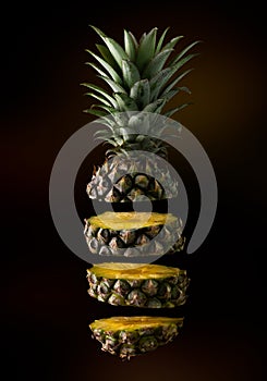 Pineapple slice isolated