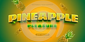 Pineapple editable text effect style vector