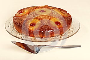 Pineapple upside down cake with cherries