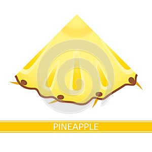 Pineapple wedge icon on white