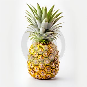Pineapple on white background,generated with AI.