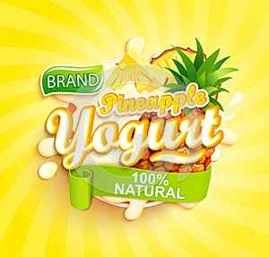 Pineapple Yogurt label for your design.