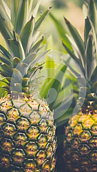 Pineapples grouped together for stories templates or smartphone format