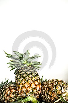 Pineapples on table. so sweet. White Background