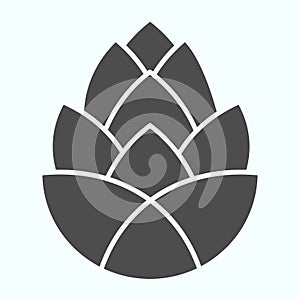 Pinecone brewery plant solid icon. One single flower of pine cone. Autumn season vector design concept, glyph style