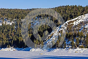 Pinecrest Lake Winter Landscape