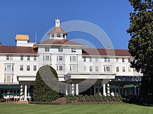 Pinehurst golf clubhouse with historic architecture and copper roof in North Carolina